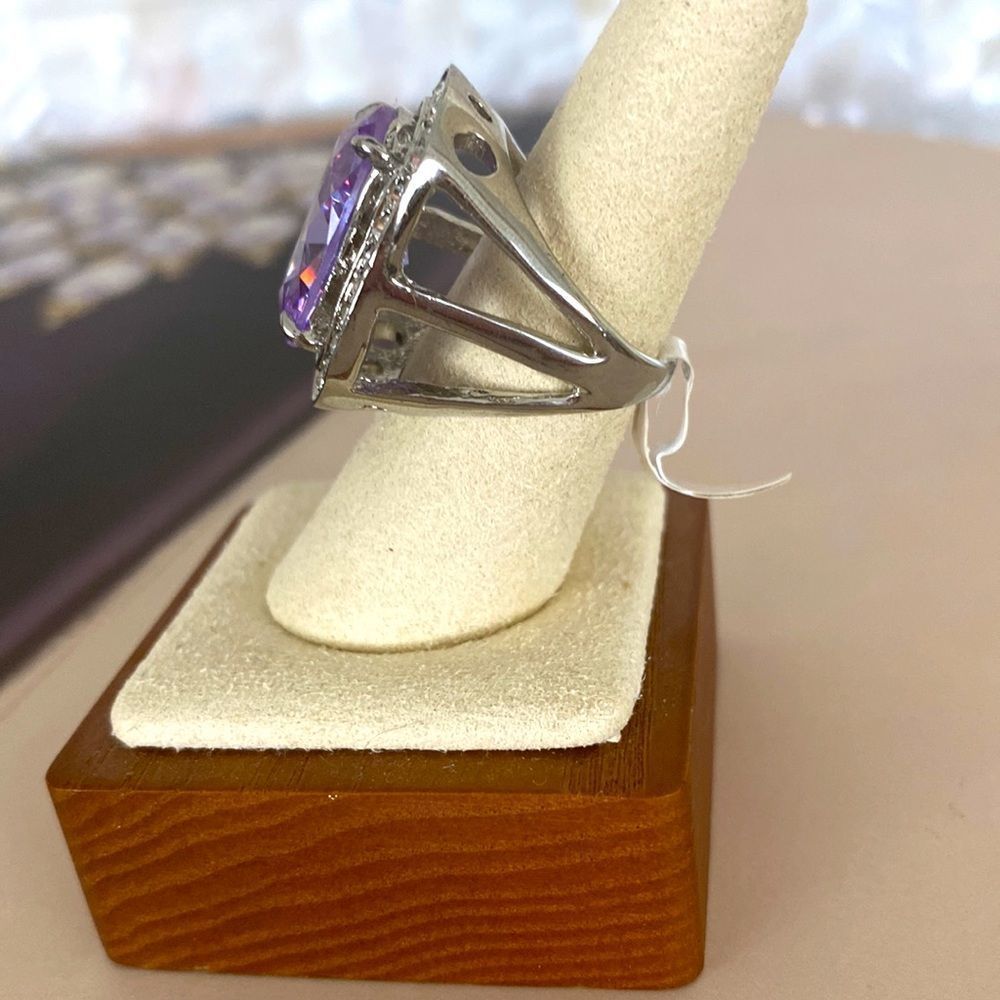 Amethyst Silver Cocktail Ring - image 2